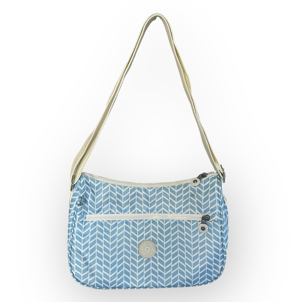 KIPLING Sally Crossbody Bag in RARE Chevron Blue Pool Print